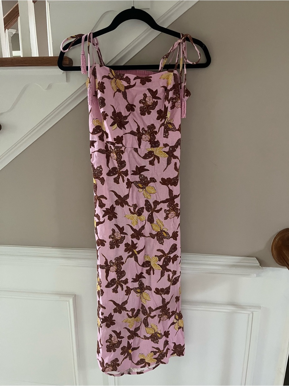 House of Harlow 1960 Pink Floral Tie-Strap Dress